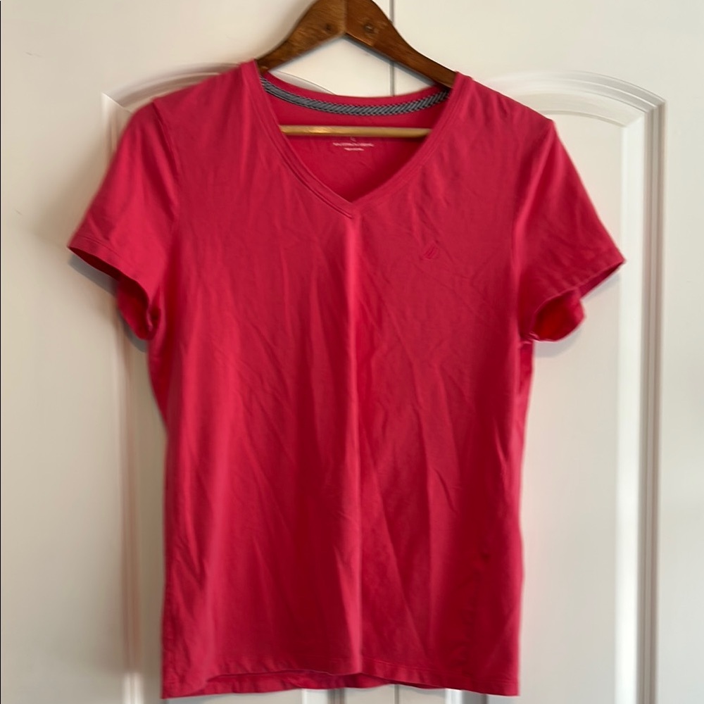Nautica Pink Fitted Short Sleeve T-Shirt